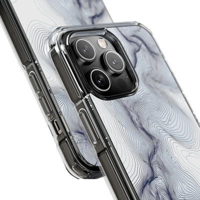 White Impact MagSafe Phone Case for iPhone - Nordic Ridge Topo