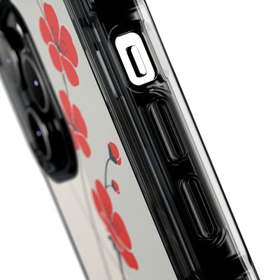 Beige Impact MagSafe Phone Case for iPhone - Scarlet Ink Petals