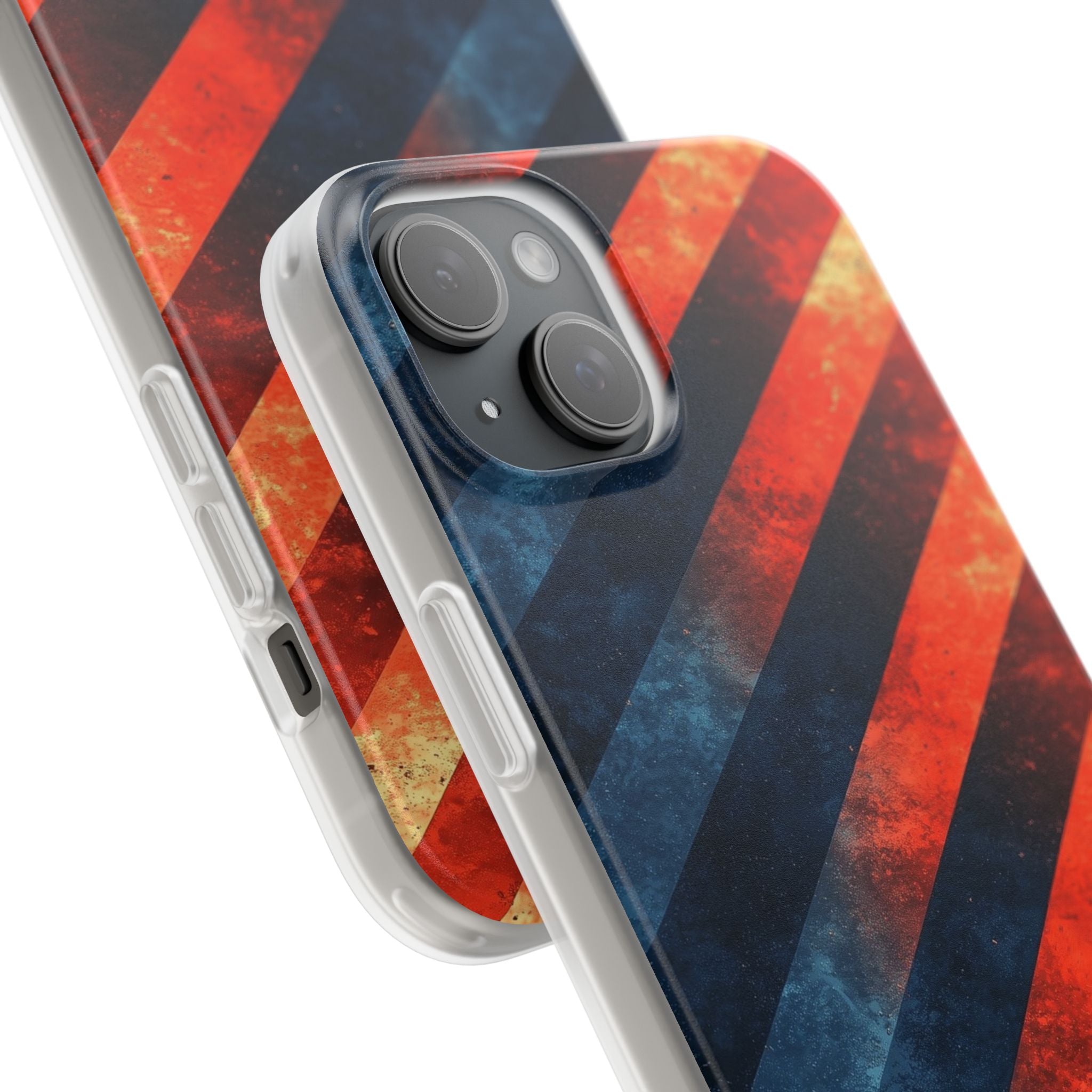 Diagonal Striber Blaze iPhone 15 Plus Cover - Soft