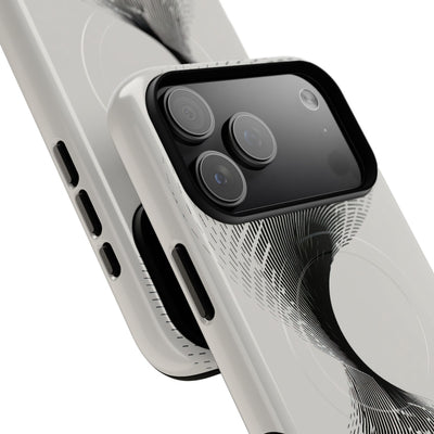 White Tough 2.0 Magsafe Phone Case for iPhone - Linear Torsion Grid