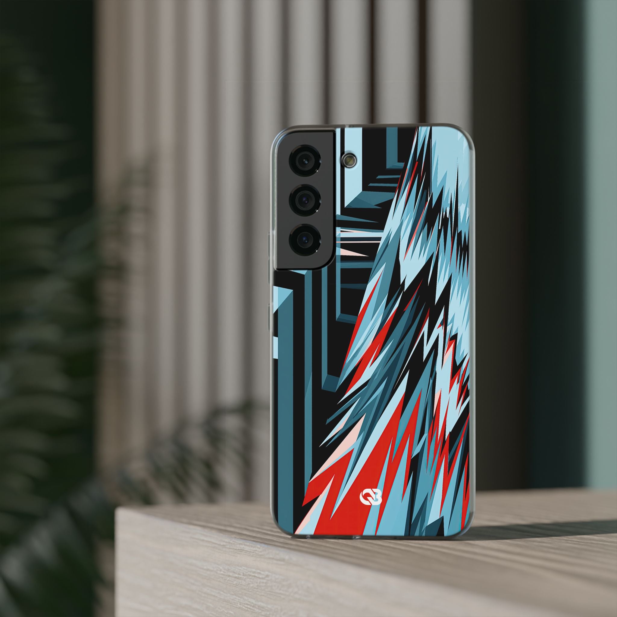 Blue Lite Phone Case for Samsung - Glitch Peak Cyan