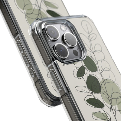 Green Impact MagSafe Phone Case for iPhone - Muted Eucalyptus Sketch