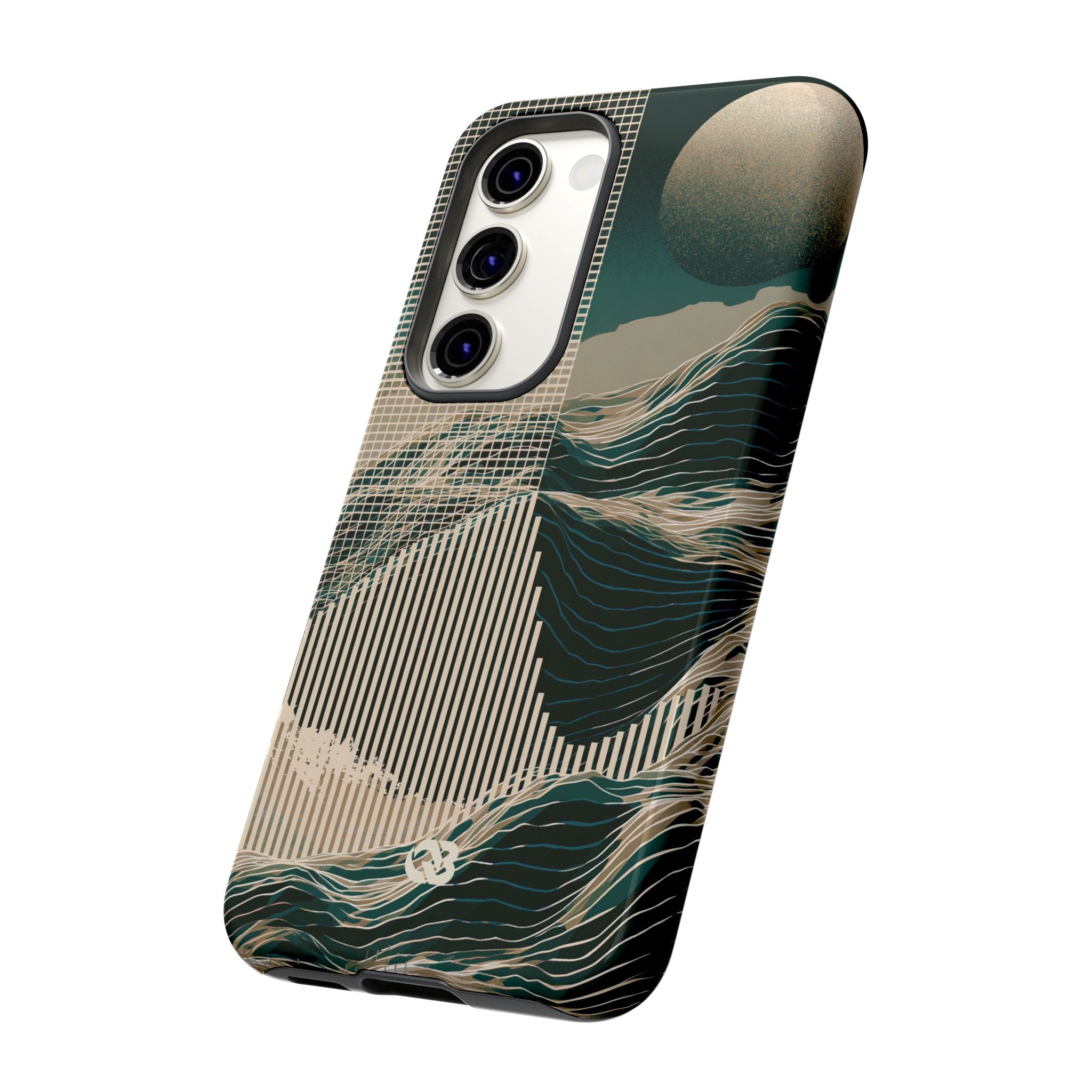 Green Tough Phone Case for Samsung - Lunar Moss Topography