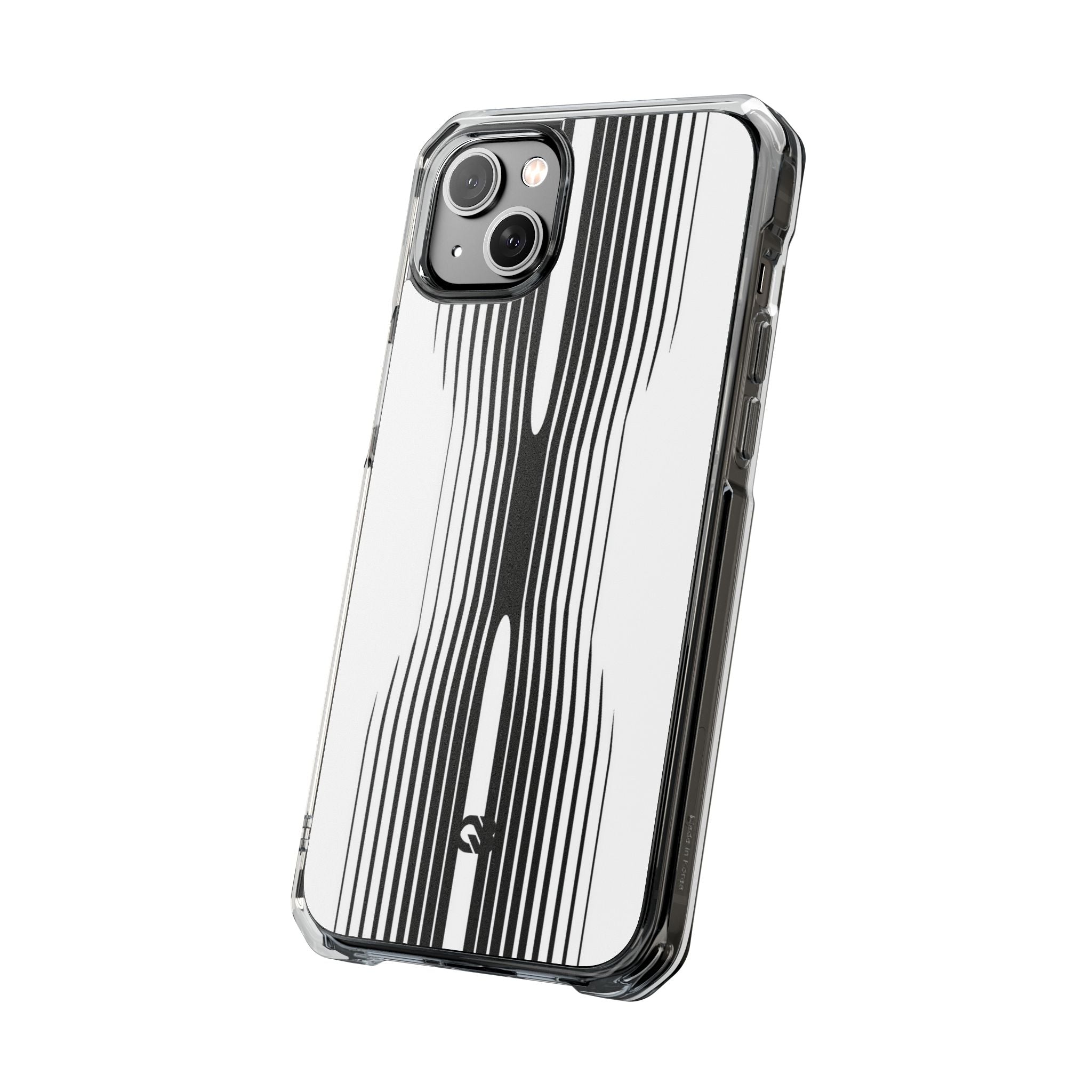 White Impact MagSafe Phone Case for iPhone - Kinetic Mono Distortion