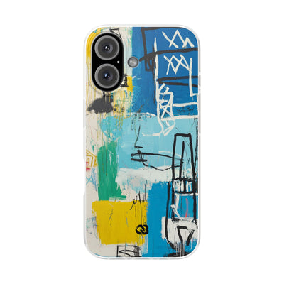 Azure Urban Scribble · Soft Phone Case for iPhone
