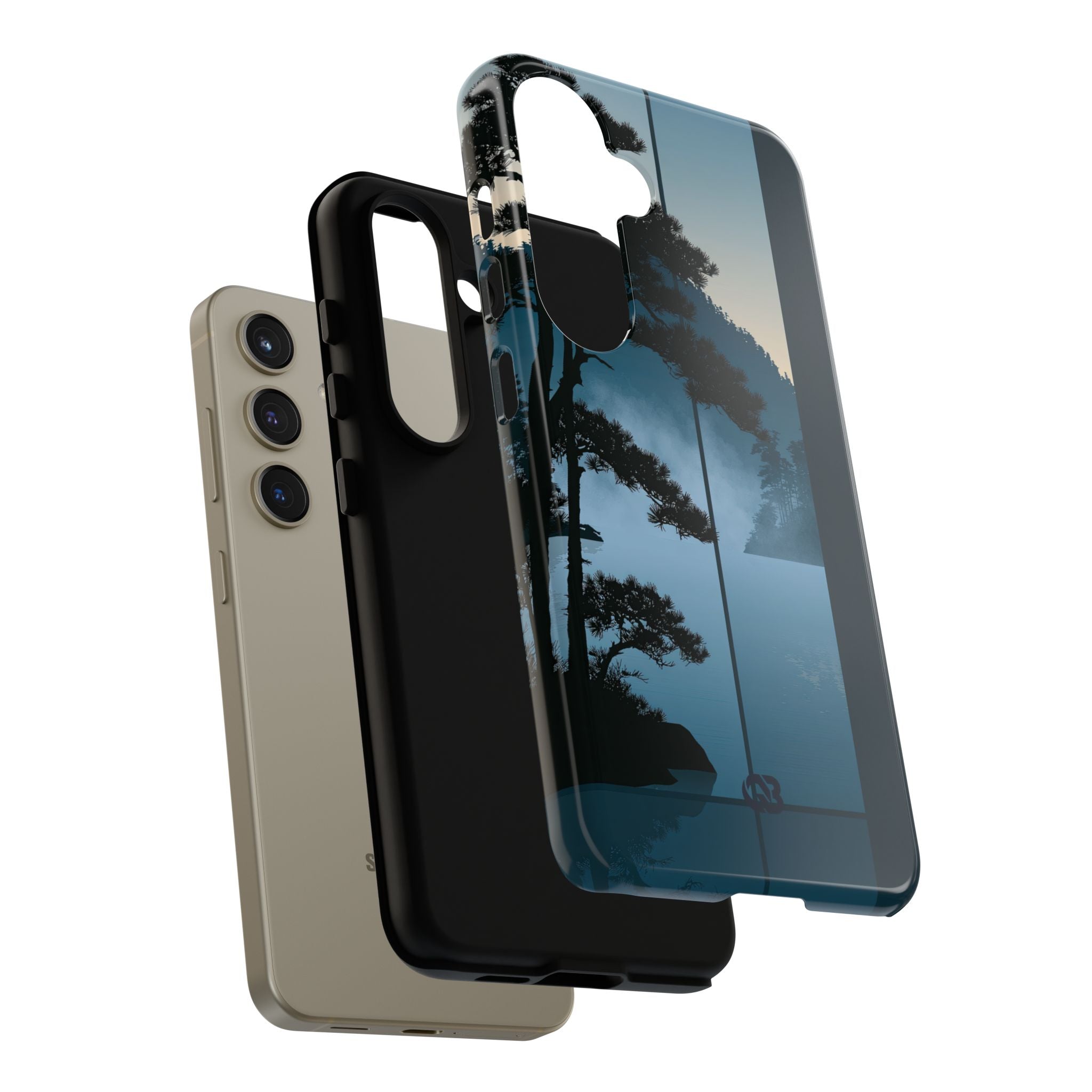 Blue Tough Phone Case for Samsung - Kyoto Mist Pine