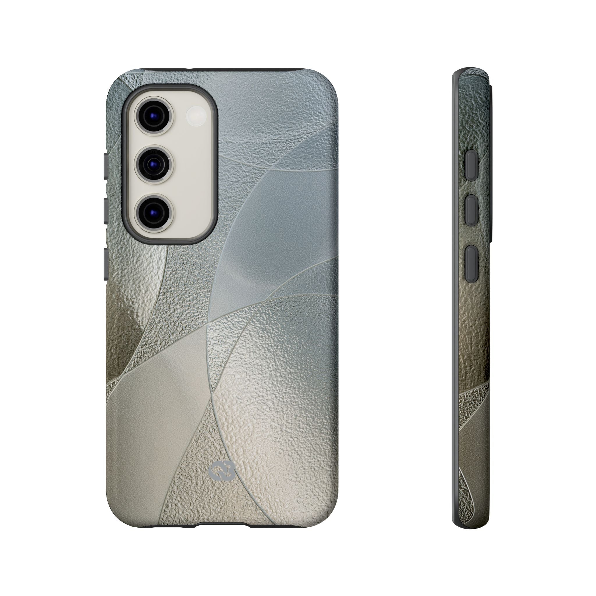 Silver Tough Phone Case for Samsung - Frosted Silver Mosaic