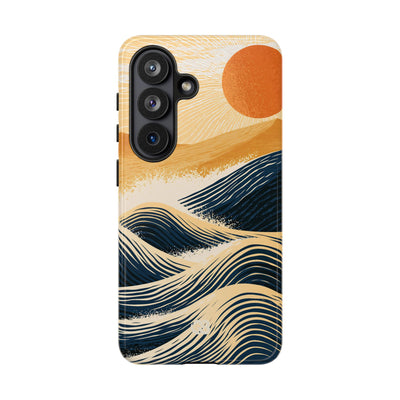 Golden Horizon Waves · Tough Phone Case for Samsung · Blue