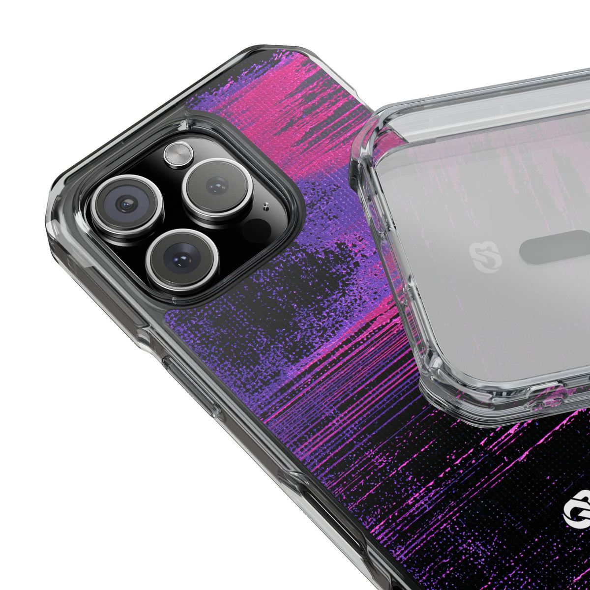 Neon Signal Shift · Clear Impact Magnetic Phone Case for iPhone · Purple