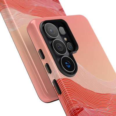 Red Tough Phone Case for Samsung - Crimson Ridge Contour