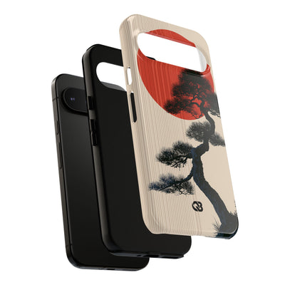 Beige Tough Phone Case for Google Pixel - Kyoto Crimson Pine