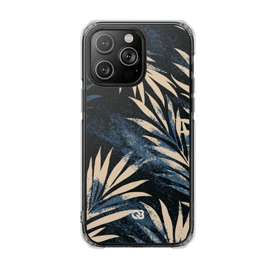 Blue Impact MagSafe Phone Case for iPhone - Midnight Indigo Palm