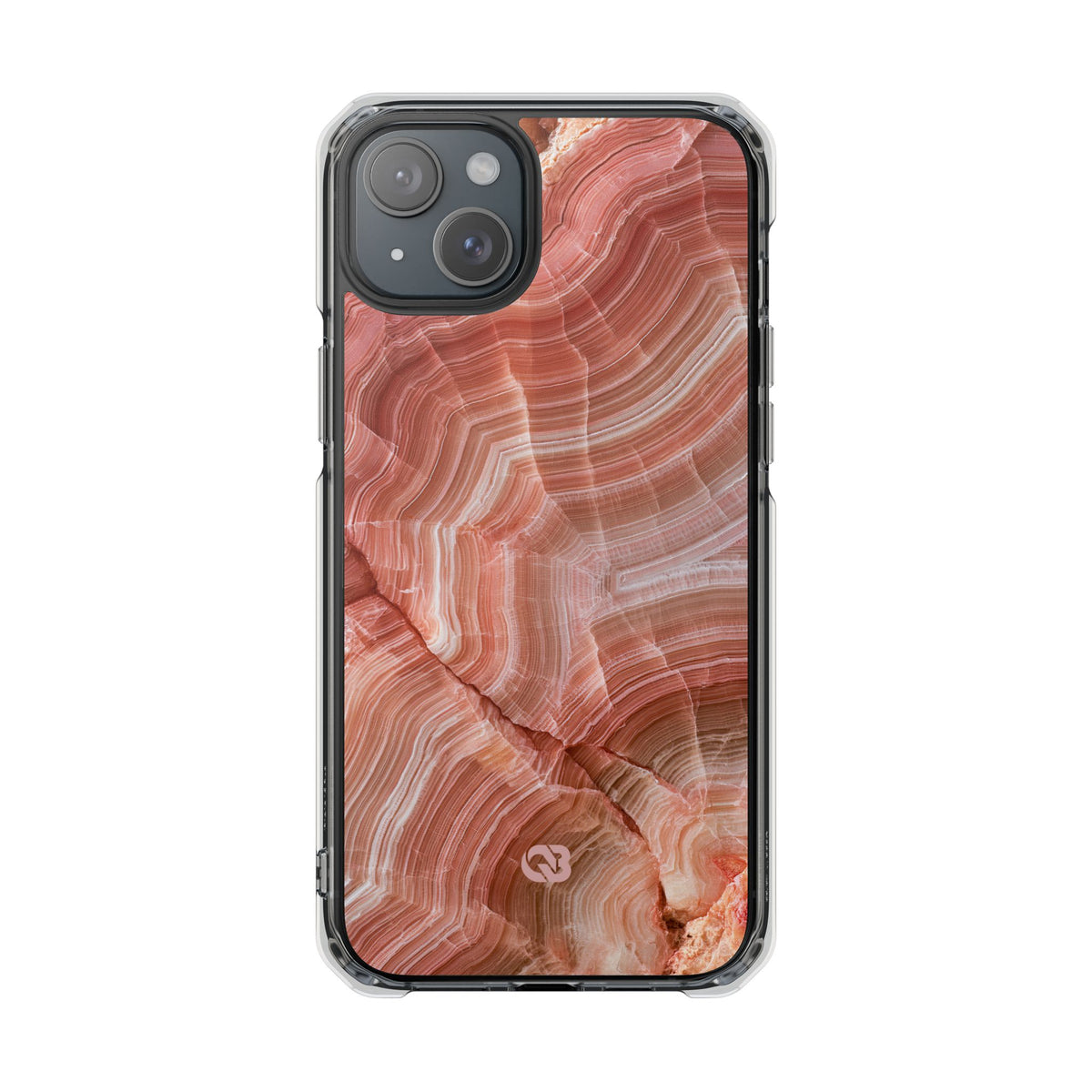 Blushing Rose Strata · Clear Impact Magnetic Phone Case for iPhone · Pink