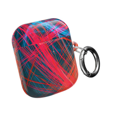 Neon Fiber Stream · Hard Case for AirPods & AirPods Pro · Red