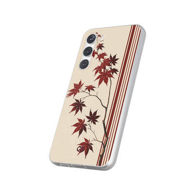 Red Lite Phone Case for Samsung - Crimson Momiji Stripe