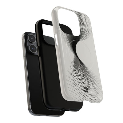 White Tough 2.0 Magsafe Phone Case for iPhone - Linear Torsion Grid