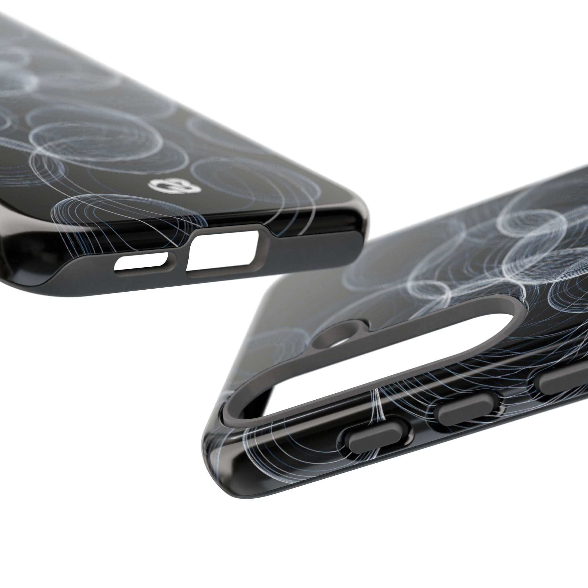 Black Tough Phone Case for Samsung - Frosted Ring Matrix