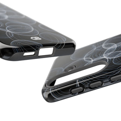Black Tough Phone Case for Samsung - Frosted Ring Matrix