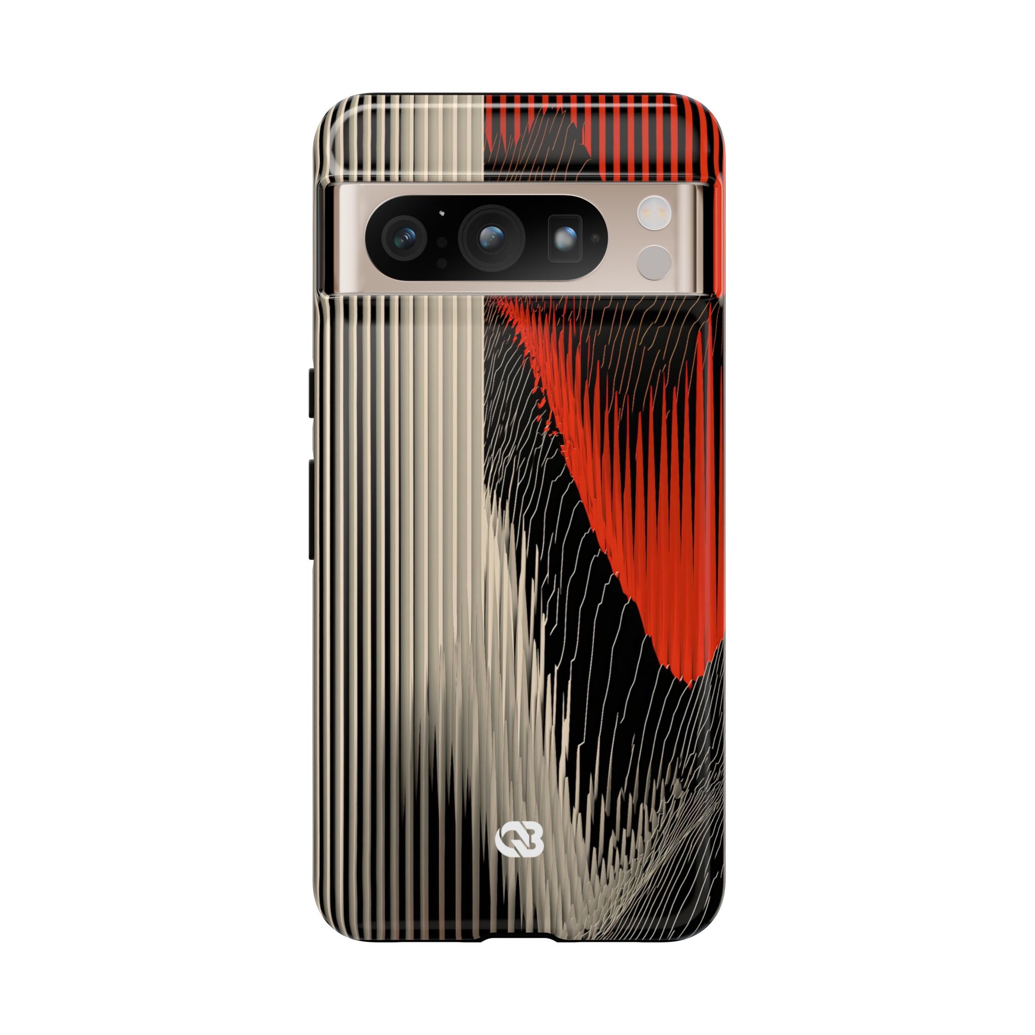 Red Tough Phone Case for Google Pixel - Crimson Pulse Topo