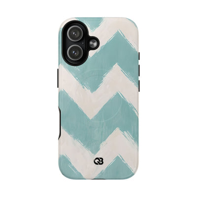 Teal Painted Chevron · Tough+ Phone Case for iPhone · Magsafe