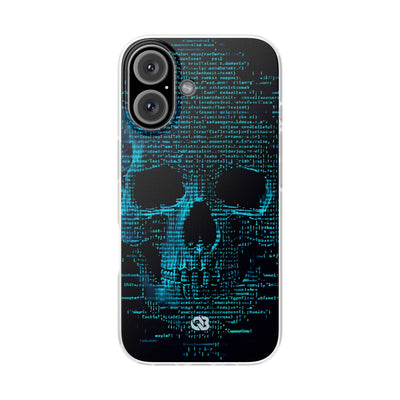 Cyan Glitch Skull · Soft Phone Case for iPhone