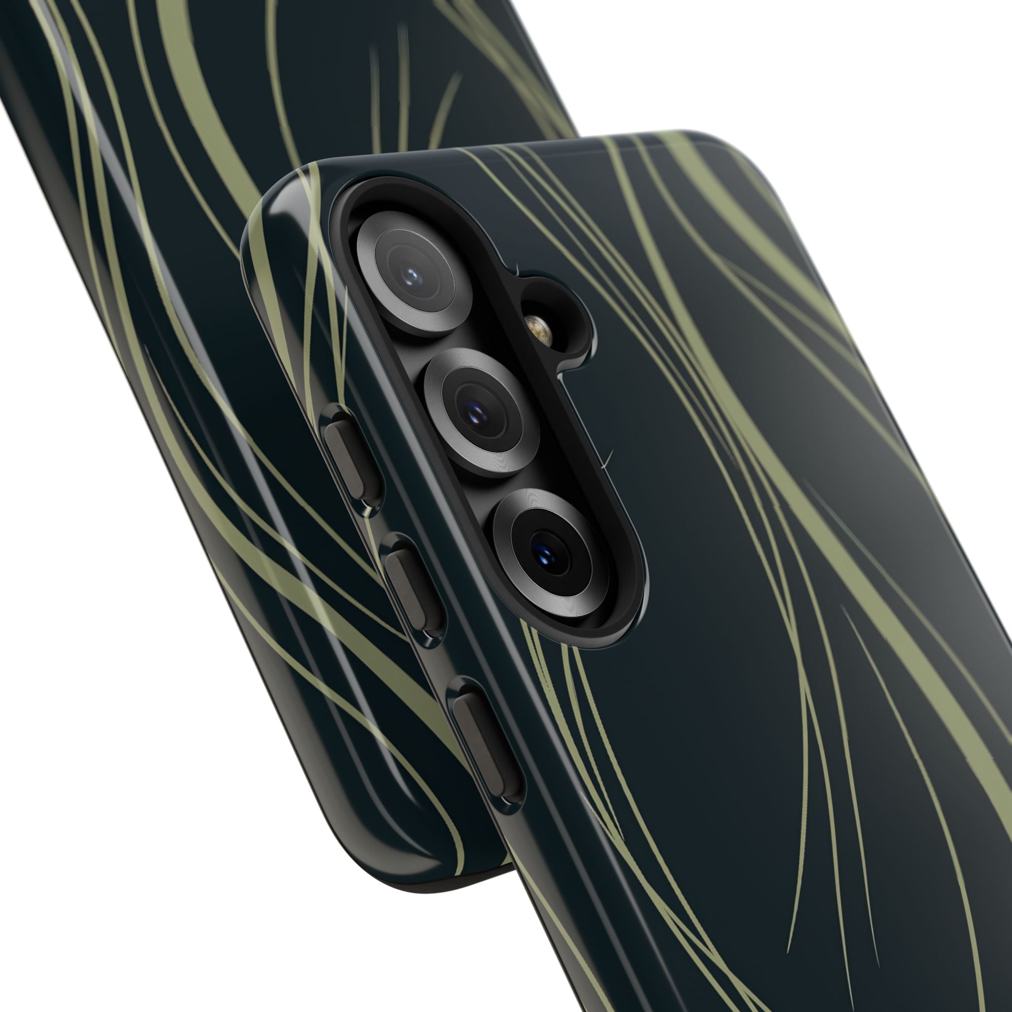 Green Tough Phone Case for Samsung - Obsidian Sage Flow