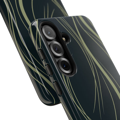 Green Tough Phone Case for Samsung - Obsidian Sage Flow