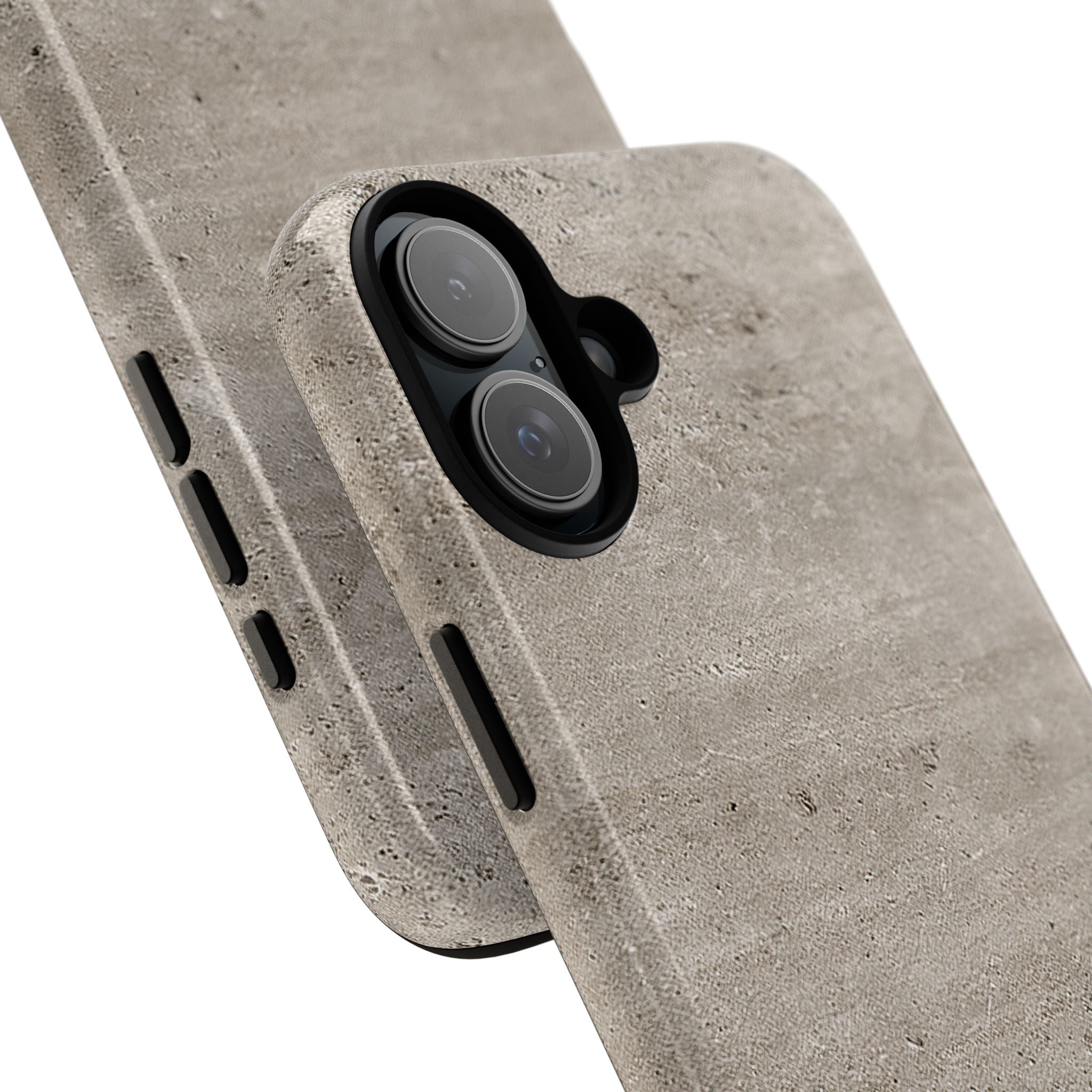 Grey Tough Phone Case for iPhone - Brutalist Stone Grit