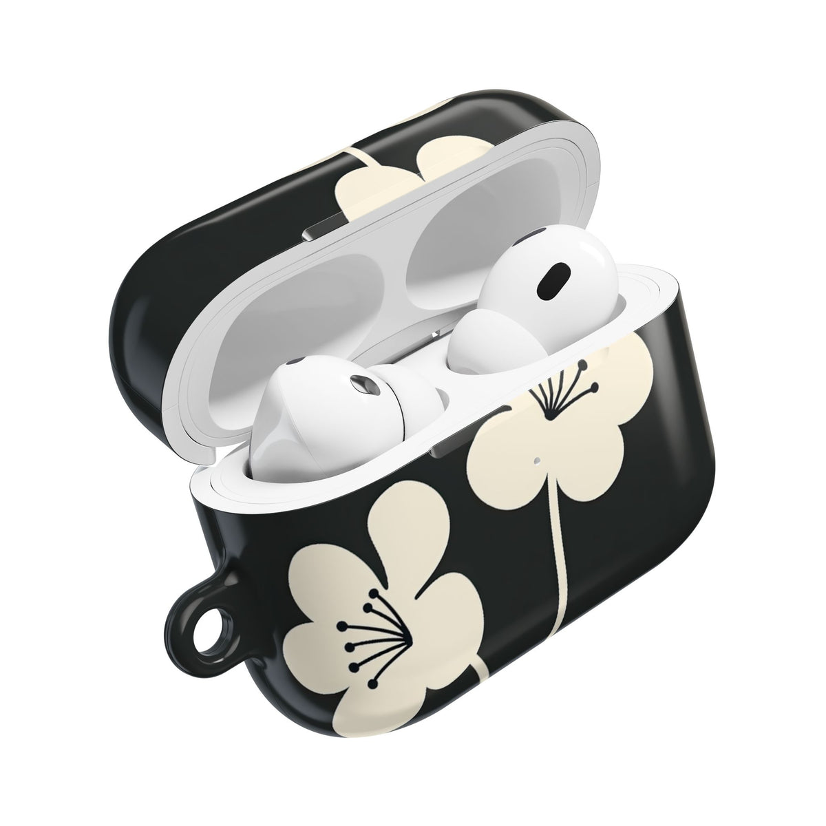 Nordic Blossom · Hard Case for AirPods & AirPods Pro · Black