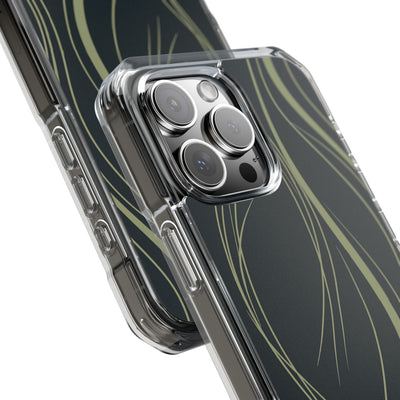 Green Impact MagSafe Phone Case for iPhone - Obsidian Sage Flow