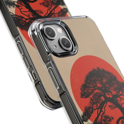 Crimson Pine Solitude · Clear Impact Magnetic Phone Case for iPhone · Beige