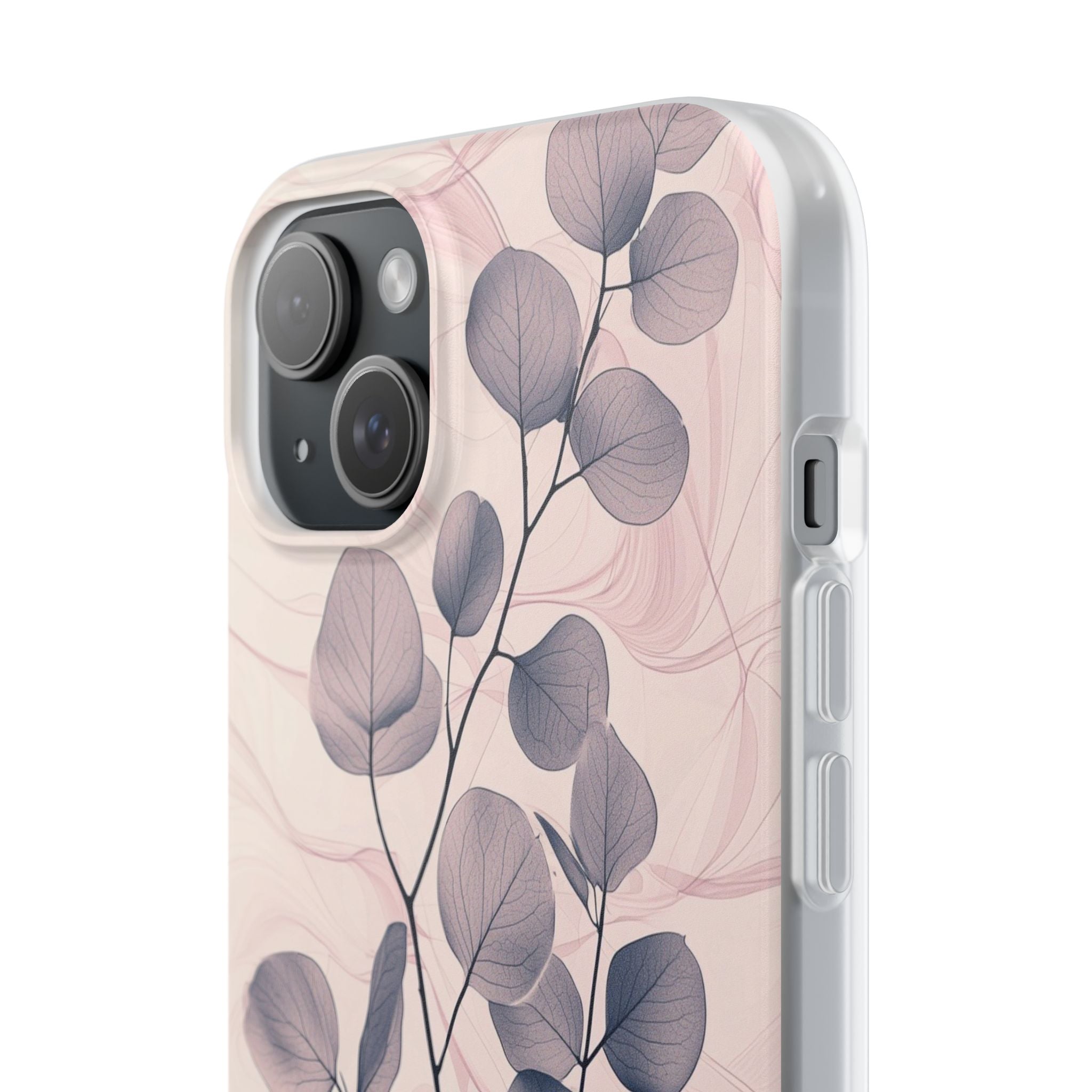Veined Leaf Whisper iPhone 15 Plus Case - Soft