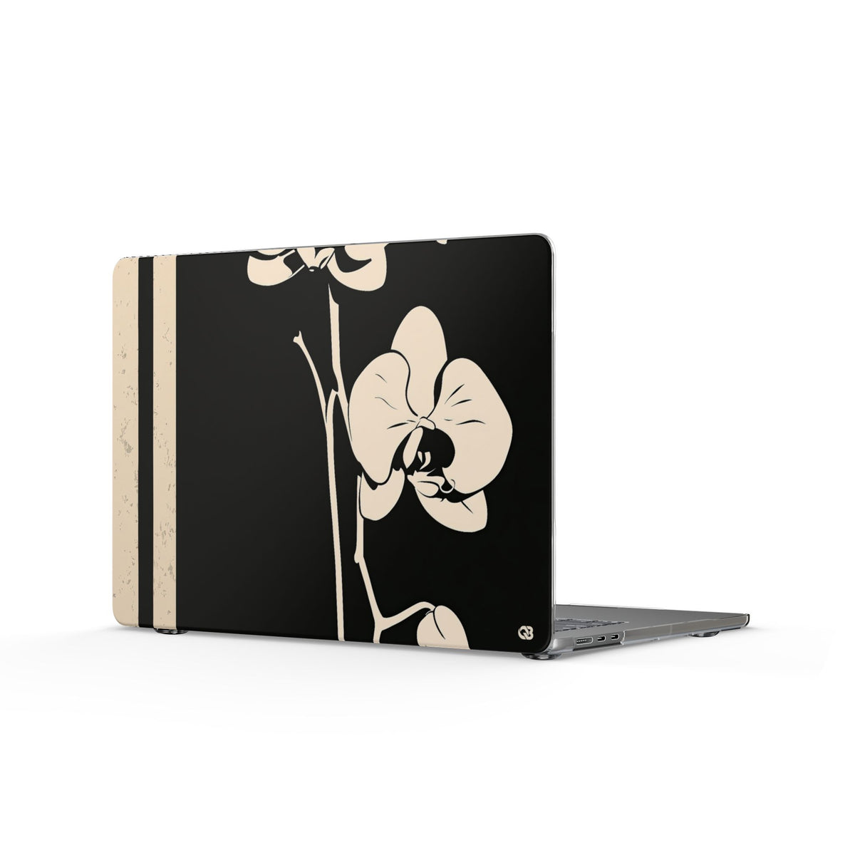 Nocturne Orchid · Clear Hard Case for MacBook · Black