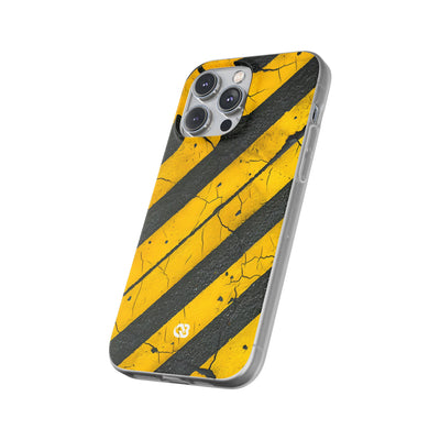 Cracked Hazard Stripes · Soft Phone Case for iPhone