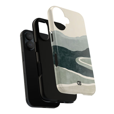 Green Tough Phone Case for iPhone - Misty Sage Valley