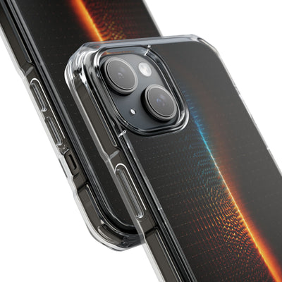 Luminous Refraction Grid · Clear Impact Magnetic Phone Case for iPhone · Black