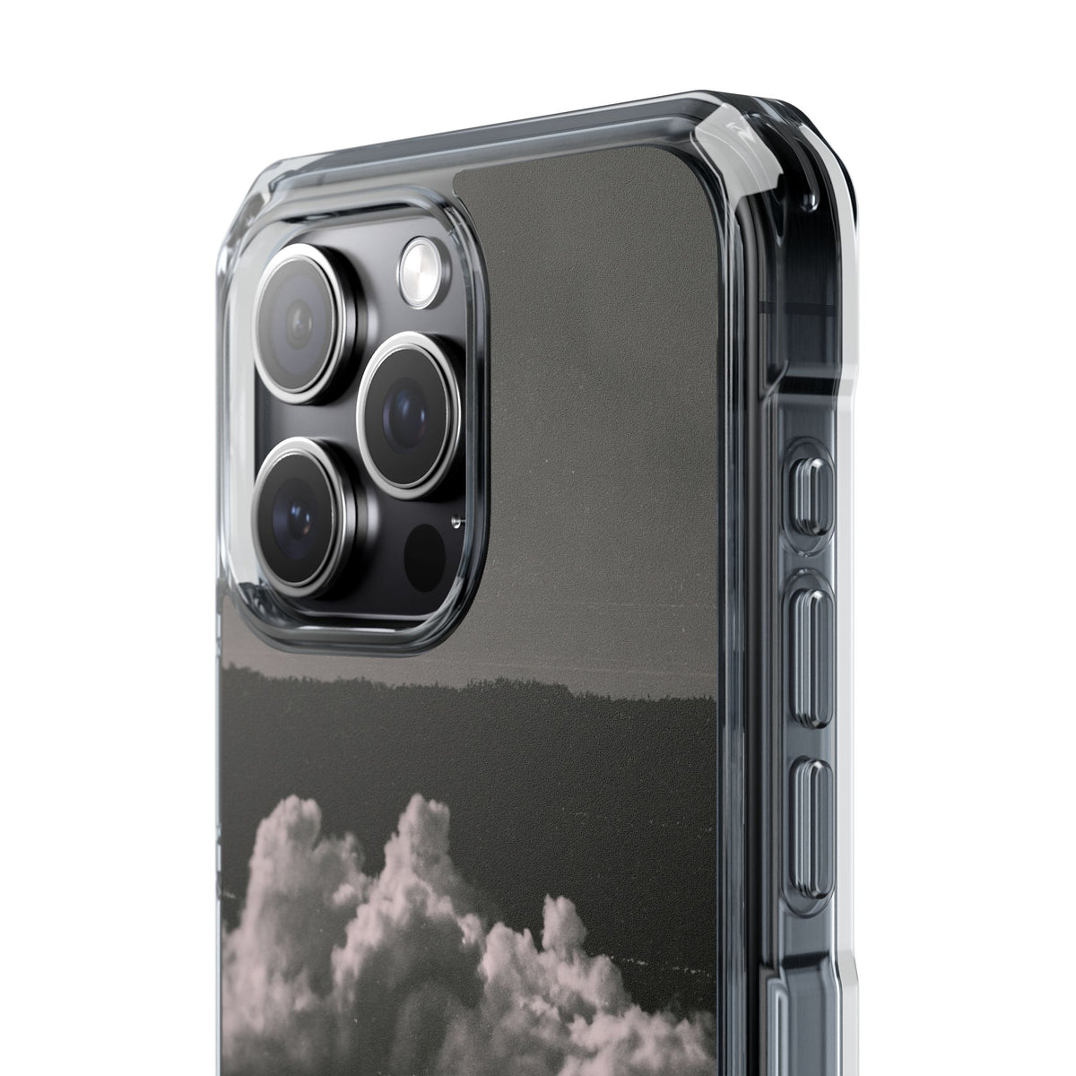 Crimson Horizon · Clear Impact Magnetic Phone Case for iPhone ·  Black