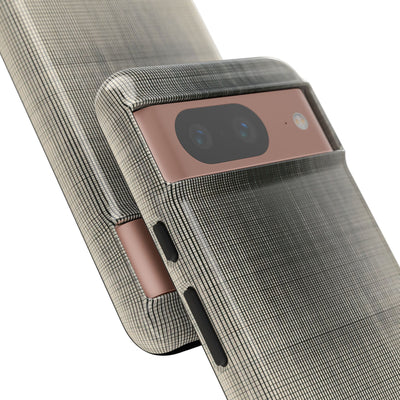 Beige Tough Phone Case for Google Pixel - Carbon Screen Grid