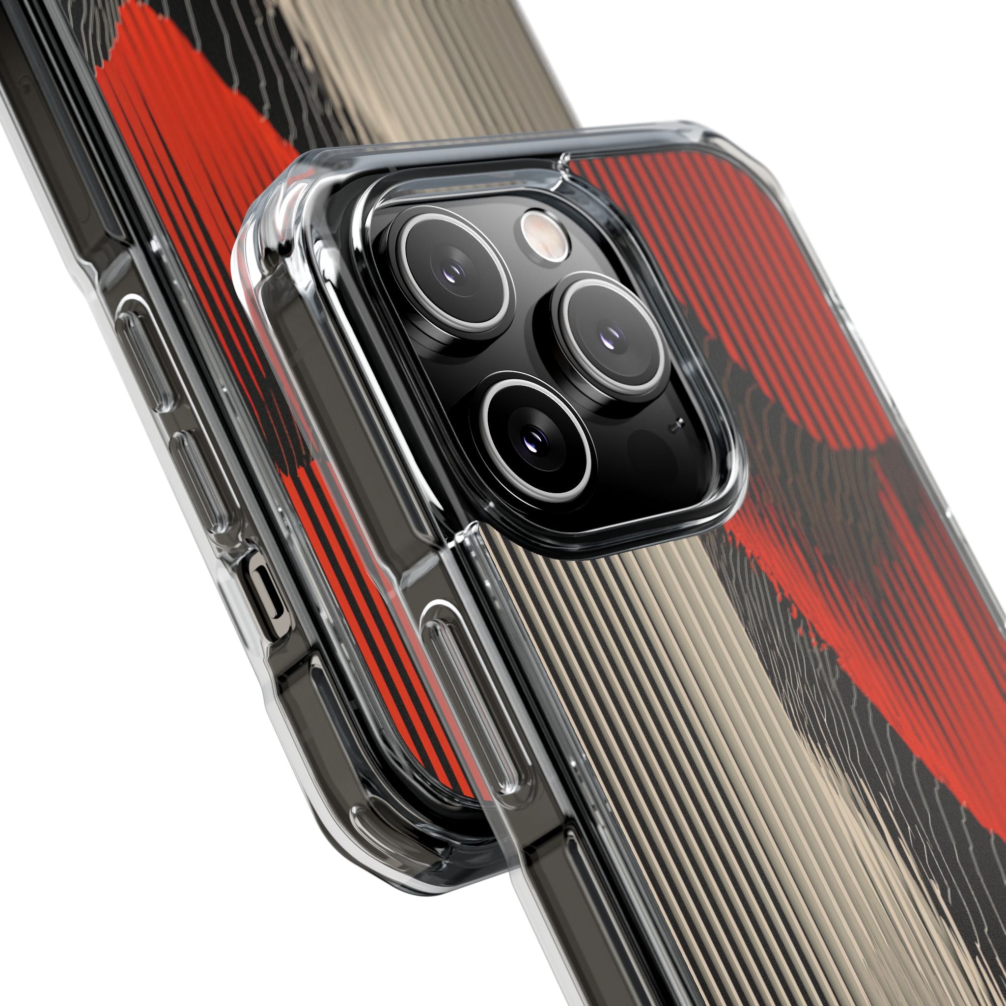 Red Impact MagSafe Phone Case for iPhone - Crimson Pulse Topo