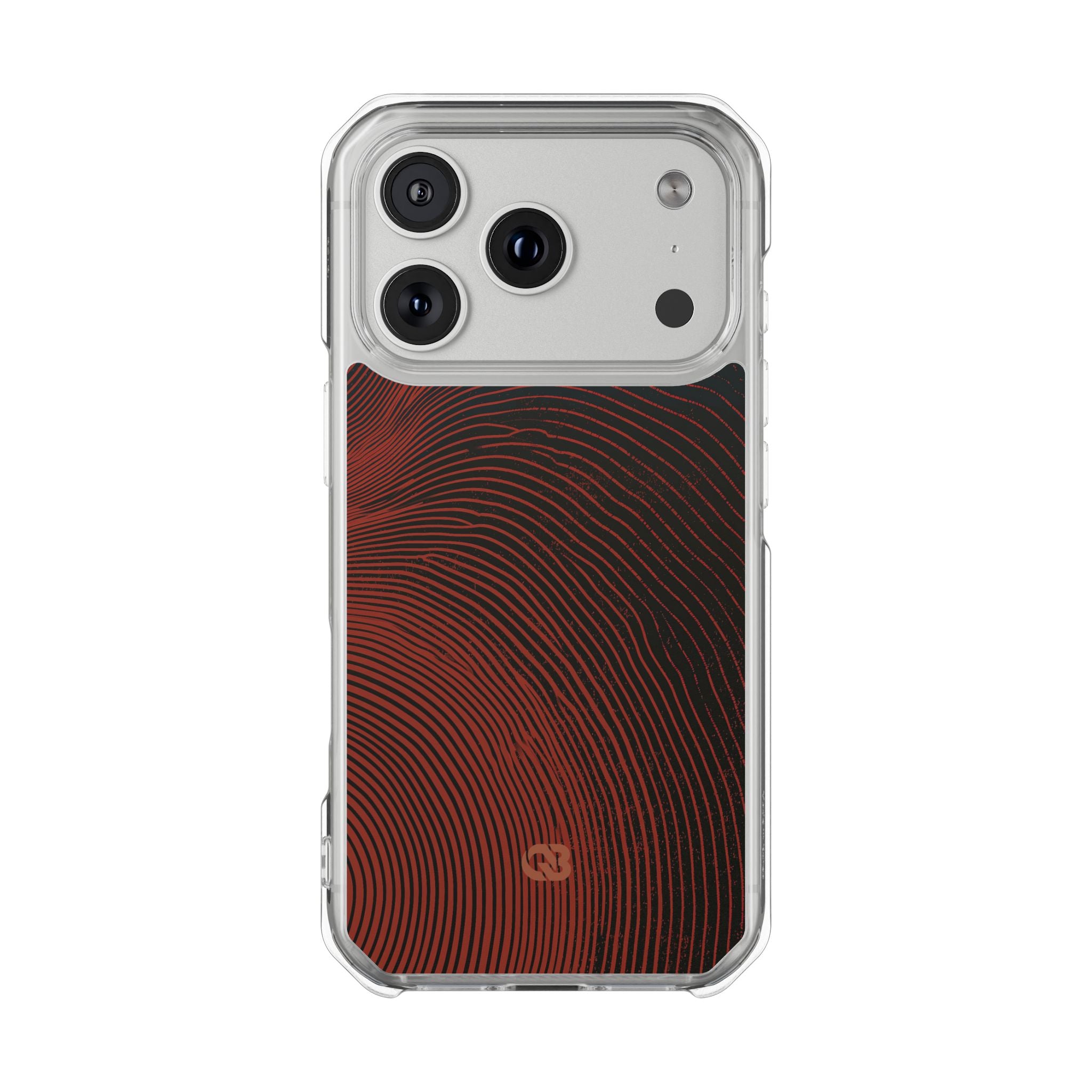 Red Impact MagSafe Phone Case for iPhone - Terracotta Nerve Map