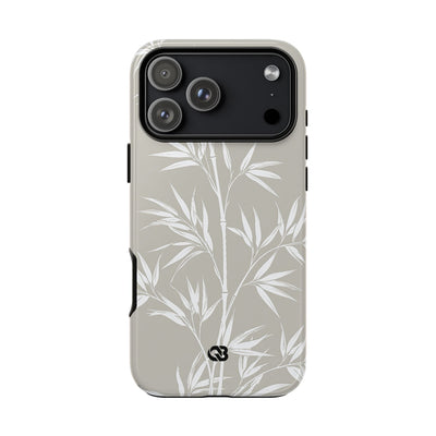 Beige Tough Phone Case for iPhone - Sandstone Bamboo Stalks