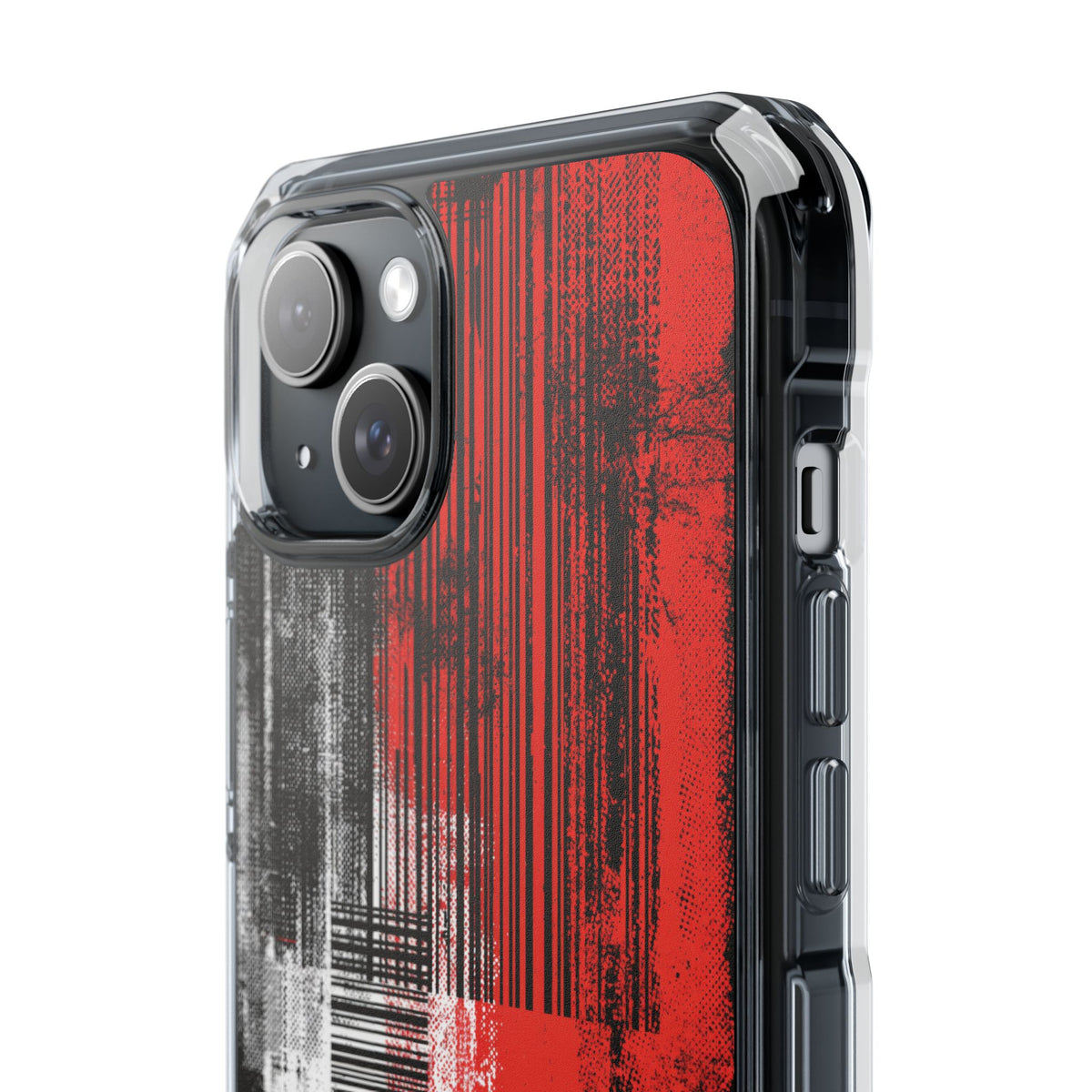 Distorted Barcode · Clear Impact Magnetic Phone Case for iPhone · Black