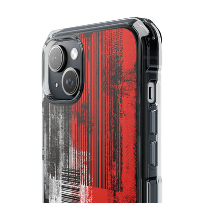 Distorted Barcode · Clear Impact Magnetic Phone Case for iPhone · Black