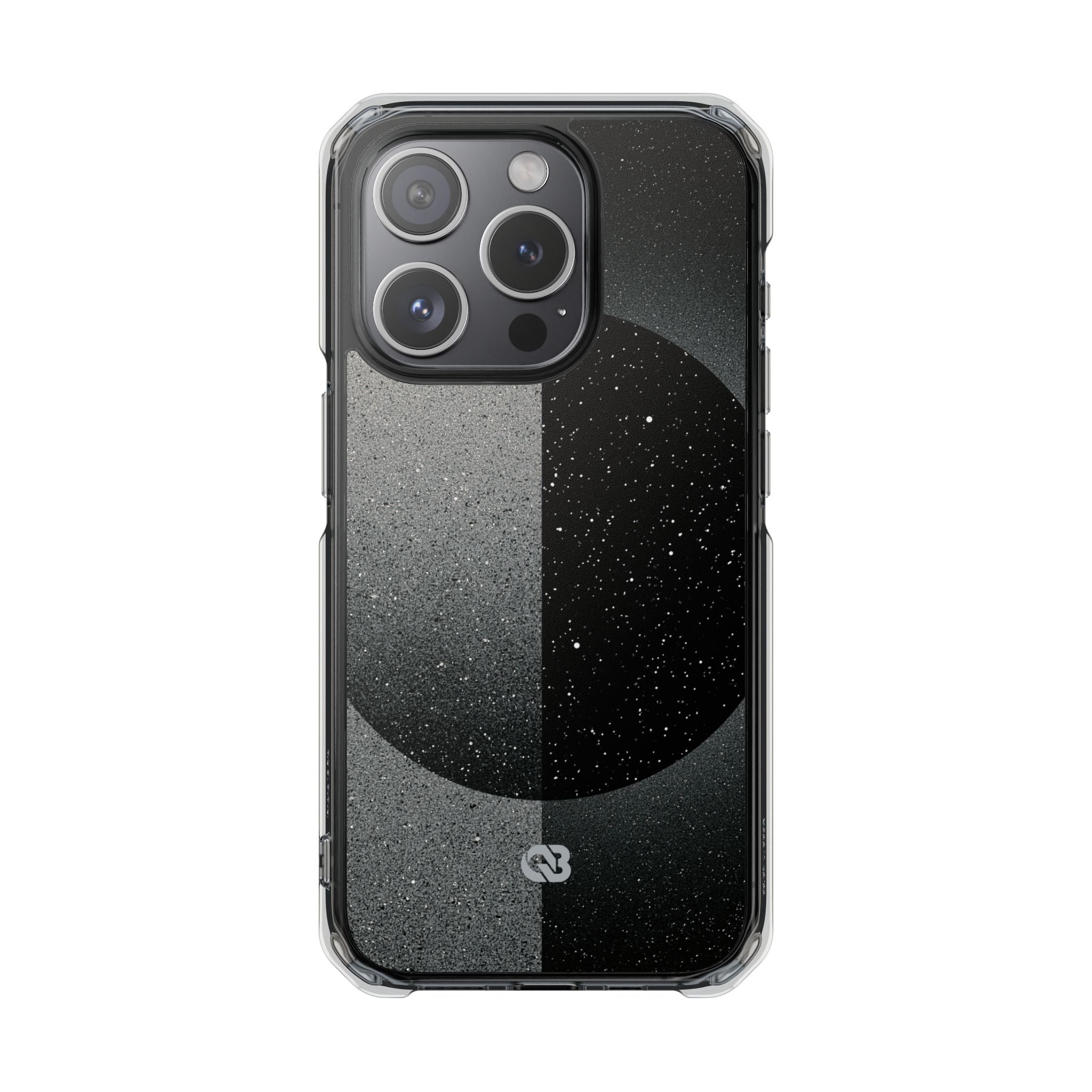 Black Impact MagSafe Phone Case for iPhone - Lunar Static Orbit