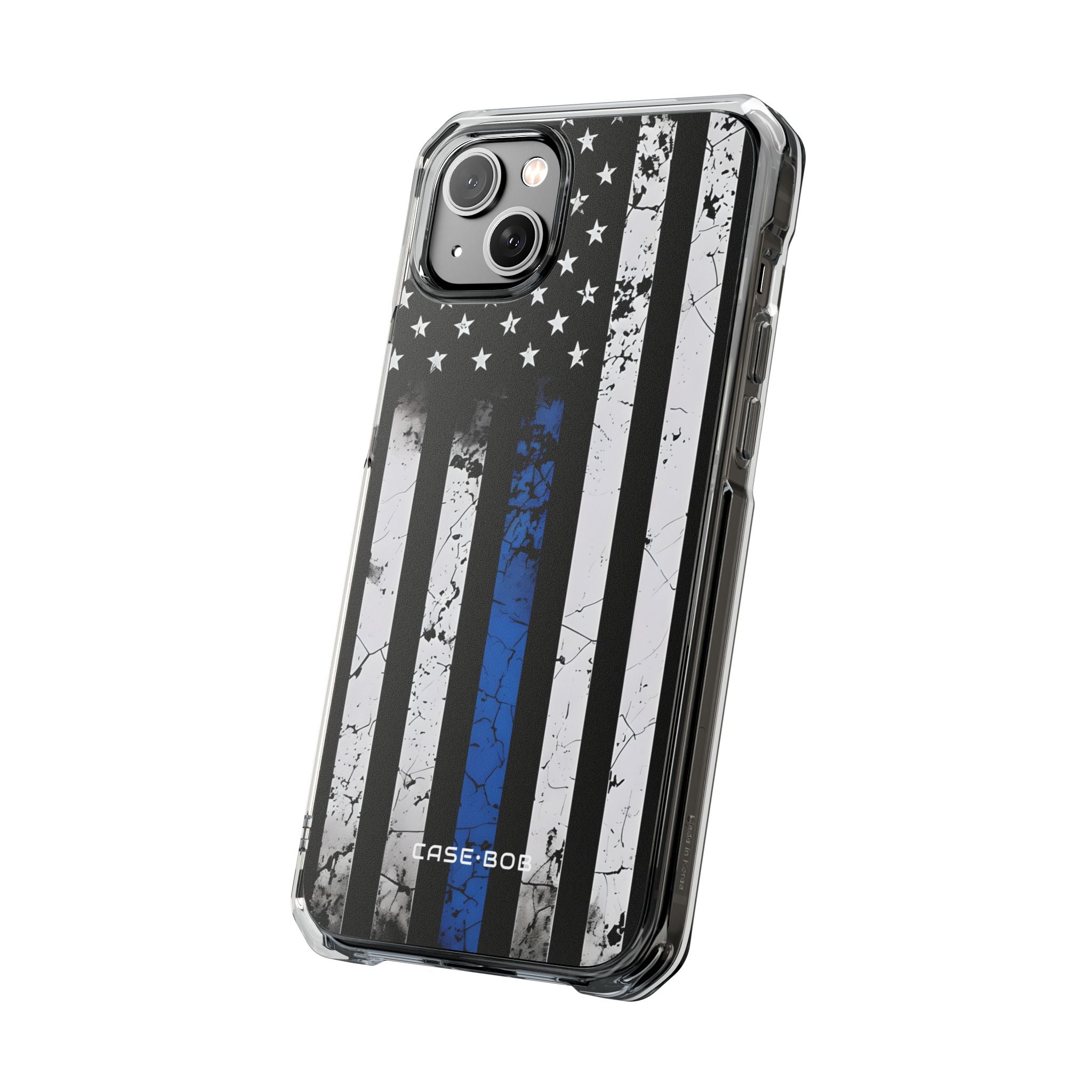 Blau gestreifte Flagge iPhone 14 Plus Case - Impact