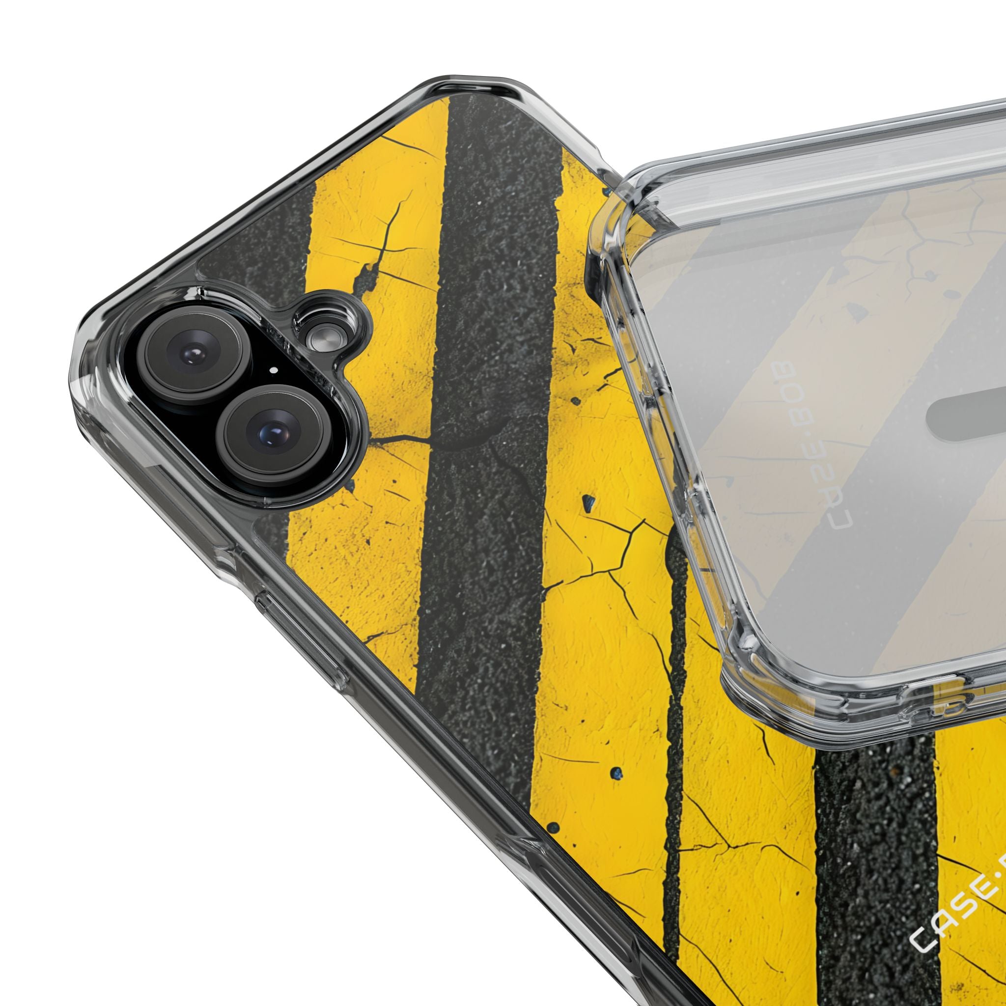 Yellow Stripe Distress iPhone 16 Plus Case - Impact