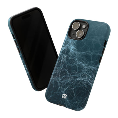 Teal Tough Phone Case for iPhone - Arctic Neural Mesh