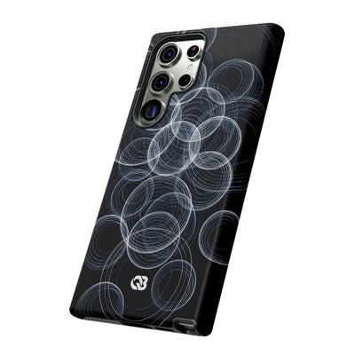Black Tough Phone Case for Samsung - Frosted Ring Matrix