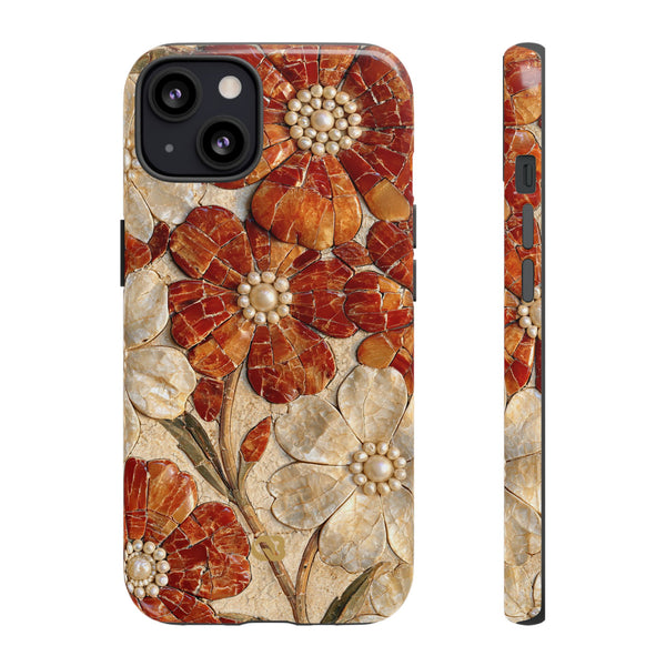 Carnelian Pearl Bloom · Tough Phone Case for iPhone · Orange