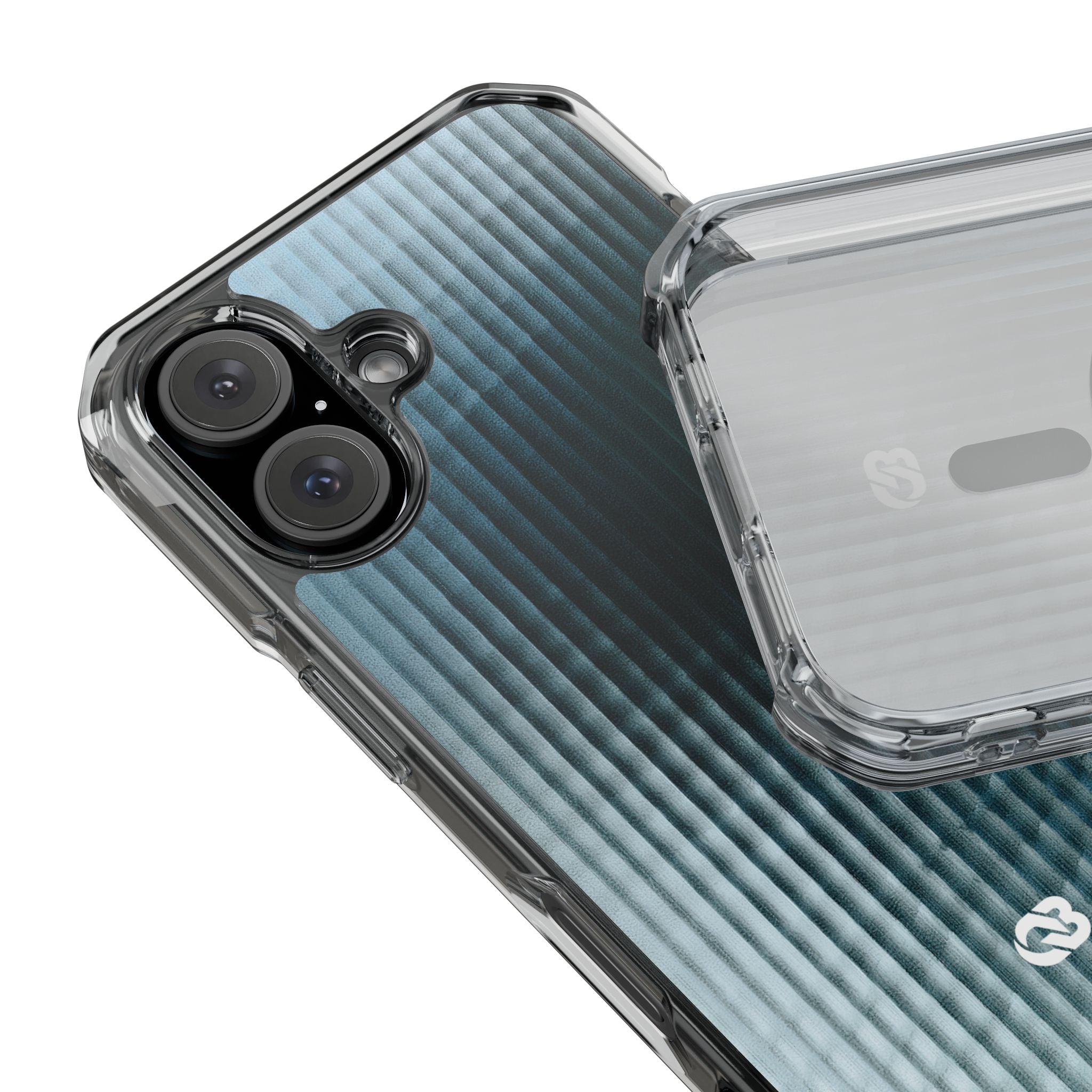 Blue Impact MagSafe Phone Case for iPhone - Glacial Reeded Glass